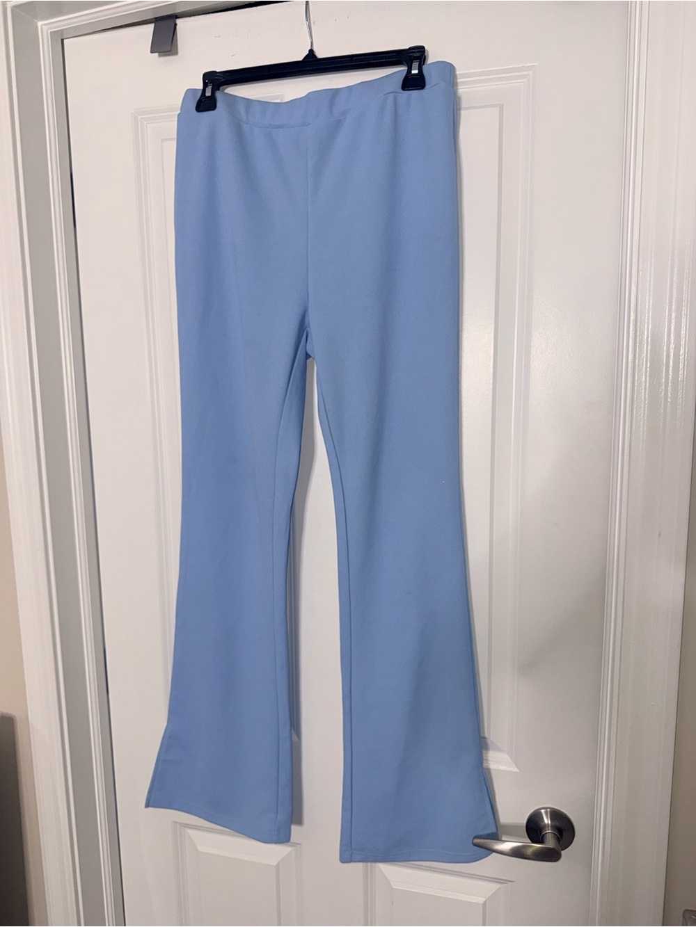 Women’s Light Blue Flare Pants – Casual Pull-On Style